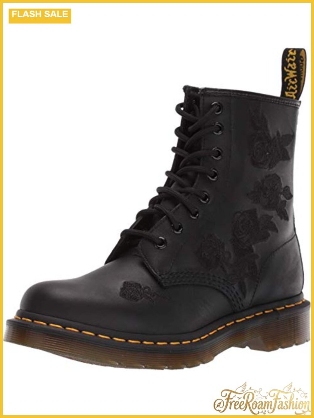 Women's 1460 Ankle Boots Leather Embroidered Lace Up Combat